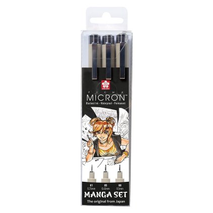 Sakura, POXSDKMAN3, Pigma Micronlinery, Manga set, 3 kusy
