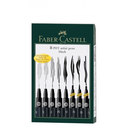 Faber-Castell, Pitt Artist Pen, umělecký popisovač, 8 kusů