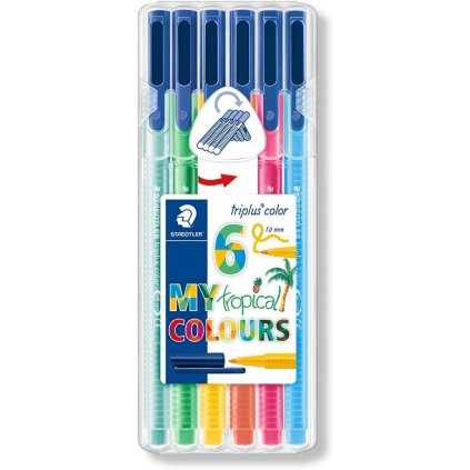 Staedtler, 323 SB6CS4, Triplus fixy, 6 ks, Tropical