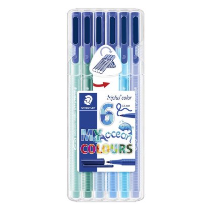 Staedtler, 323 SB6CS5, Triplus fixy, 6 ks, Ocean
