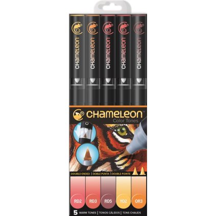 CHAMELEON, CT0511, Color Tones, 5 Pen set, shading markers, 5 pcs, Warm tones