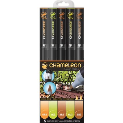 CHAMELEON, CT0503, Color Tones, 5 Pen set, shading markers, 5 pcs, Earth tones