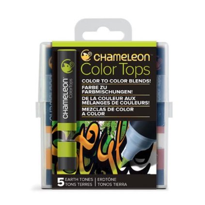 CHAMELEON, CT4503, Color tops, tinting tips for markers, 5 pcs, Earth tones
