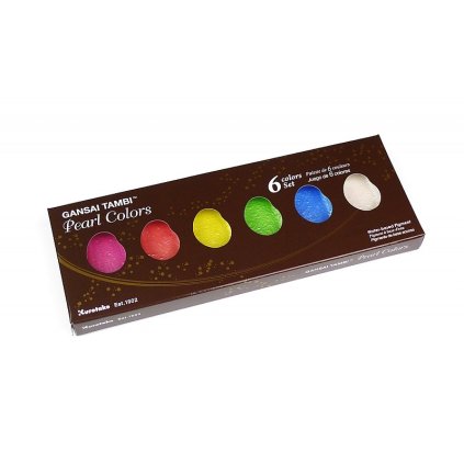 Kuretake, MC20PC/6V, Gansai Tambi, pastel watercolor paints, 6 shades, Pearl colors