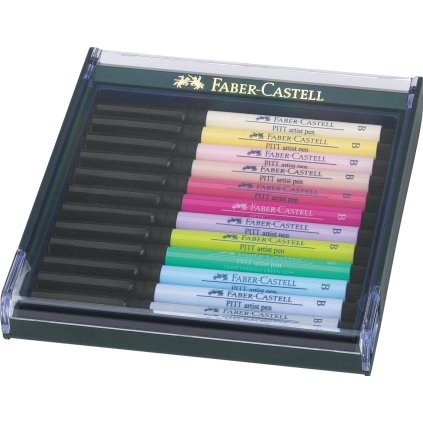 Faber-Castell, 267420, PITT artist pen, brush markers, pastel shades, 12 pcs