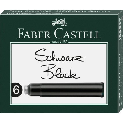 Faber-Castell, 185507, wkłady do długopisów (długopisów kulkowych), czarne, 6 szt.