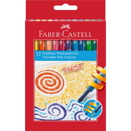 Faber-Castell, Twist, olejové pastely (voskovky), šroubovací, 12 ks