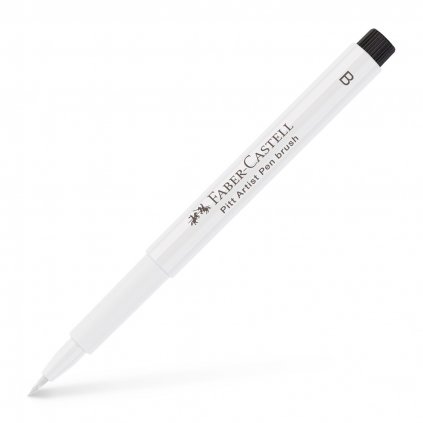 Faber-Castell,  PITT artist pen B White, brush (štětcový) popisovač, bílá, 1 ks