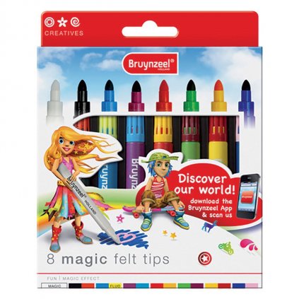 Bruynzeel, 7951K08, Magic felt tips set, magické fixy, 8 ks