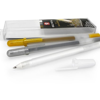 Sakura, XPGBMIX3A, Gelly roll metallic gold-silver-white set, sada gelových per, 3 ks