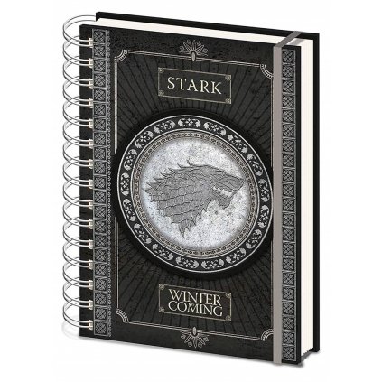 Zápisník A5, SR72501, motiv Game of thrones - logo Stark, kroužková vazba, 1 ks