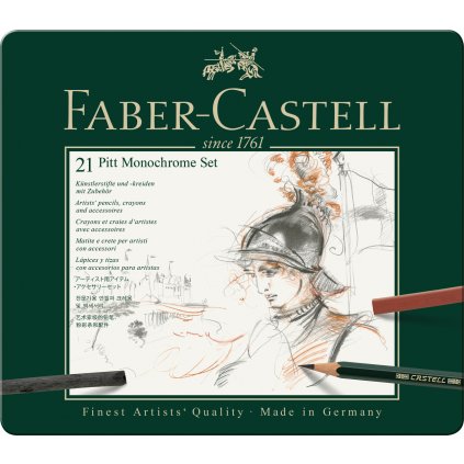 Faber-Castell, Pitt Monochrome, sada uměleckých výtvarných potřeb, 21 ks