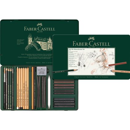 Faber-Castell, 112977, Pitt Monochrome, zestaw artykułów artystycznych, 33 szt.