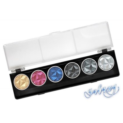 Coliro, G500, Pearl colors, metalické, perleťové akvarelové barvy, 6 odstínů, Galaxy
