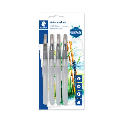 Staedtler, 949-SBK4-C, waterbrush, Design Journey, sada vodou plnitelných štětců, 4 ks