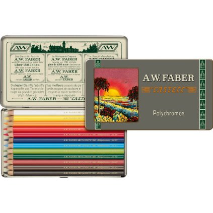 Faber-Castell, 211001, Polychromos, umělecké pastelky nejvyšší kvality, limitovaná edice, retro, 12 ks