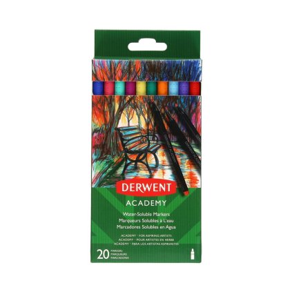 Derwent, 98202, Academy, sada akvarelových popisovačů, 20 ks