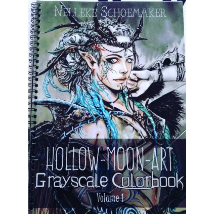 Grayscale colorbook, Hoolow-Moon-Art, Nelleke Schoemaker