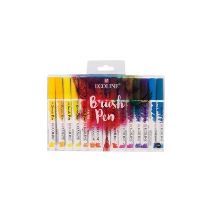 Royal Talens, 11509005, Ecoline brushpen set, sada štětečkových akvarelových popisovačů, 30 ks