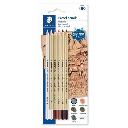 Staedtler, 100P-SBK6, Mars Lumograph, zestaw kredek pastelowych, 6 szt.