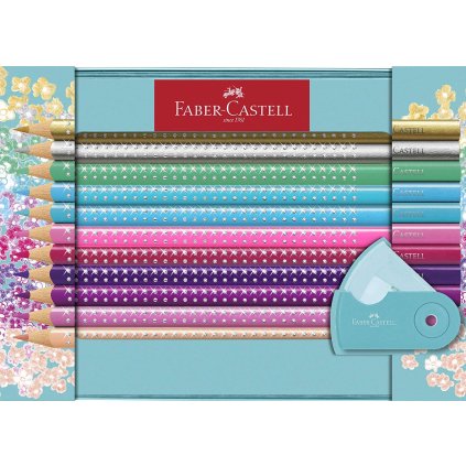 Faber-Castell, 201641, Sparkle Grip, sada Grip pastelek s třpytivým efektem, 20 ks