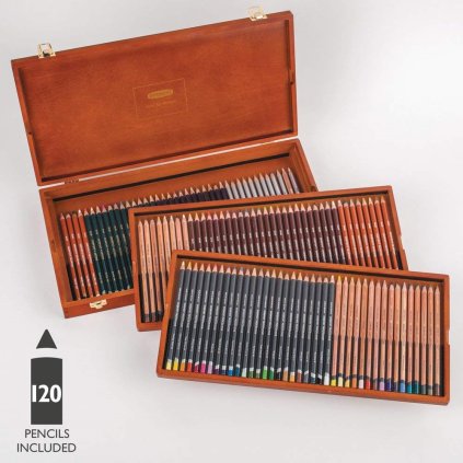 Derwent, 2302731, Derwent Limited Edition Collection Box Set, sada uměleckých pastelek v luxusní dřevěné kazetě, 120 ks