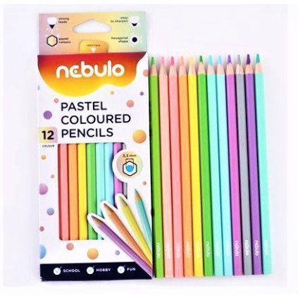 Nebulo, NSZC-H-12-PSZ, sada pastelek 12 ks, pastelové odstíny