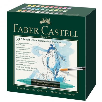 Faber-Castell, Albrecht Dürer, akvarelové popisovače, brush, 30 ks