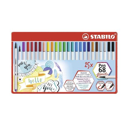 Stabilo, 568/25-321, Pen 68 brush, štětečkové fixy, 25 ks