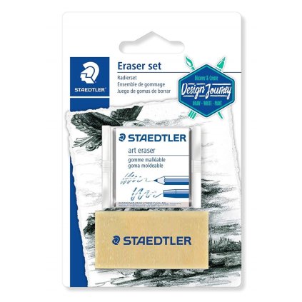 Staedtler, 5427SBK2-C, set of erasers for graphite pencils and charcoals, 2 pcs.