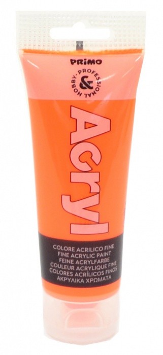 Levně Primo, 420TA75, akrylové barvy, mix barev, 75 ml, 1 ks Barva: Fluorescenční oranžová 250
