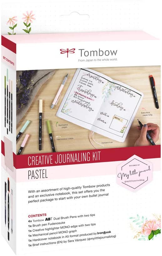Levně Tombow, BUJO-SET1, Creative journaling kit, kreativní sada pro tvorbu originálního diáře, pastel