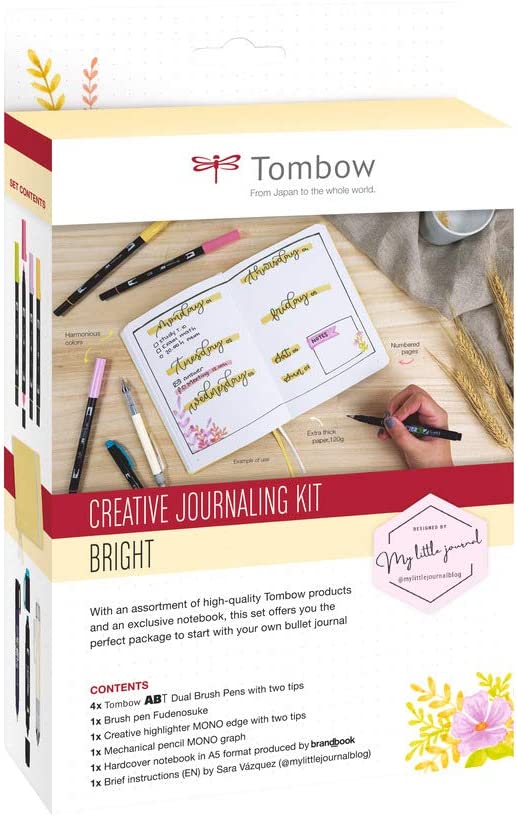 Levně Tombow, BUJO-SET2, Creative journaling kit, kreativní sada pro tvorbu originálního diáře, bright