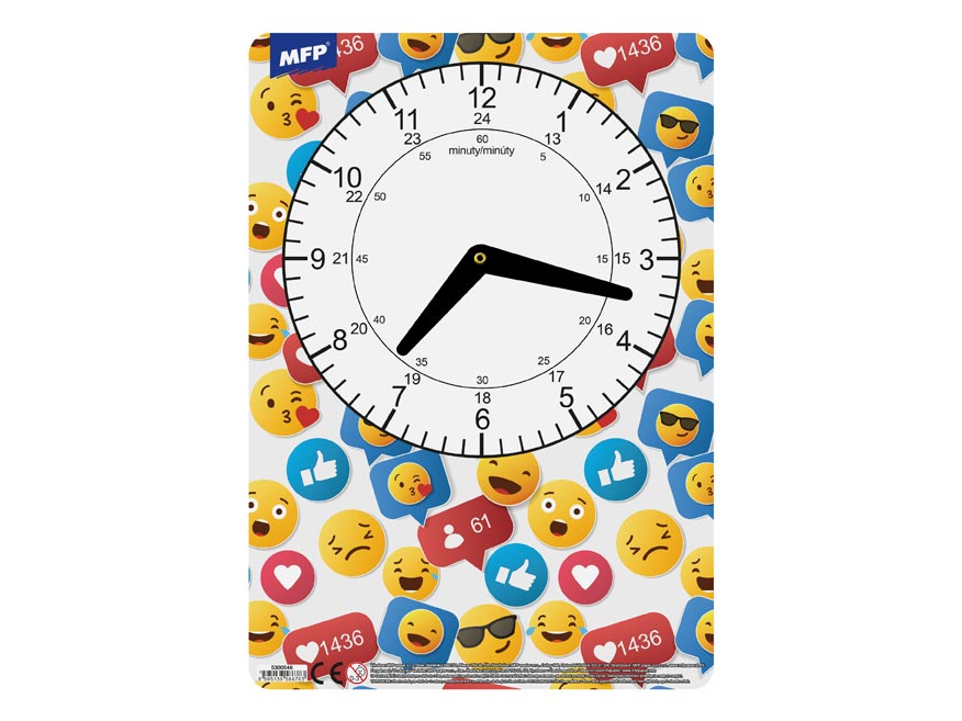 Levně MFP, 5300546, dětské papírové hodiny, 1 ks Potisk: Emoji