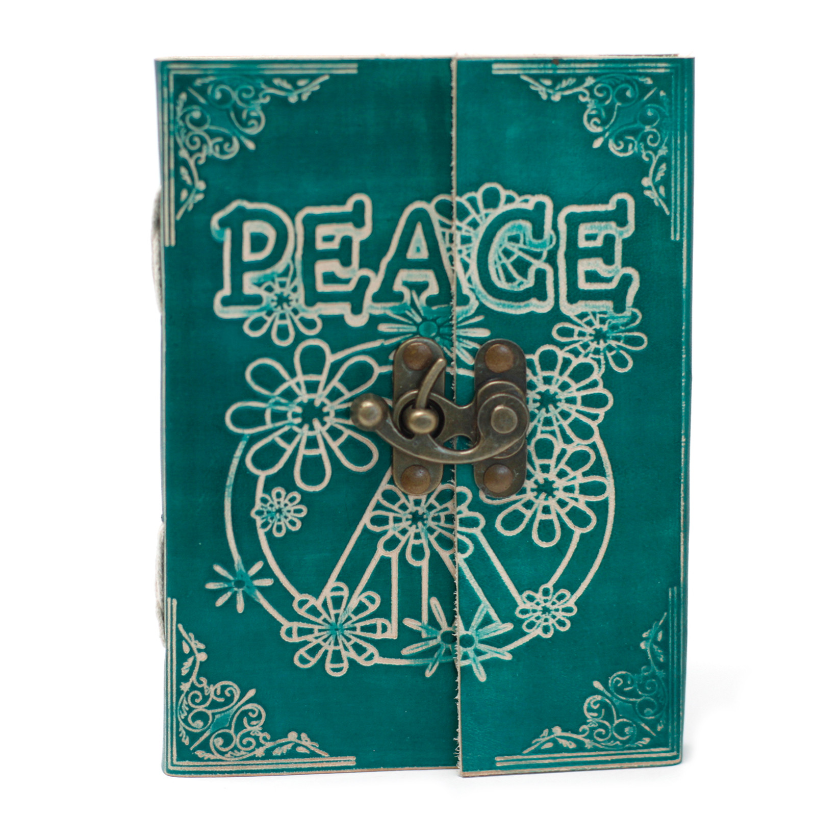 Levně AWN AWM, LBN-09, kožený, hand-made zápisník Peace, 1 ks