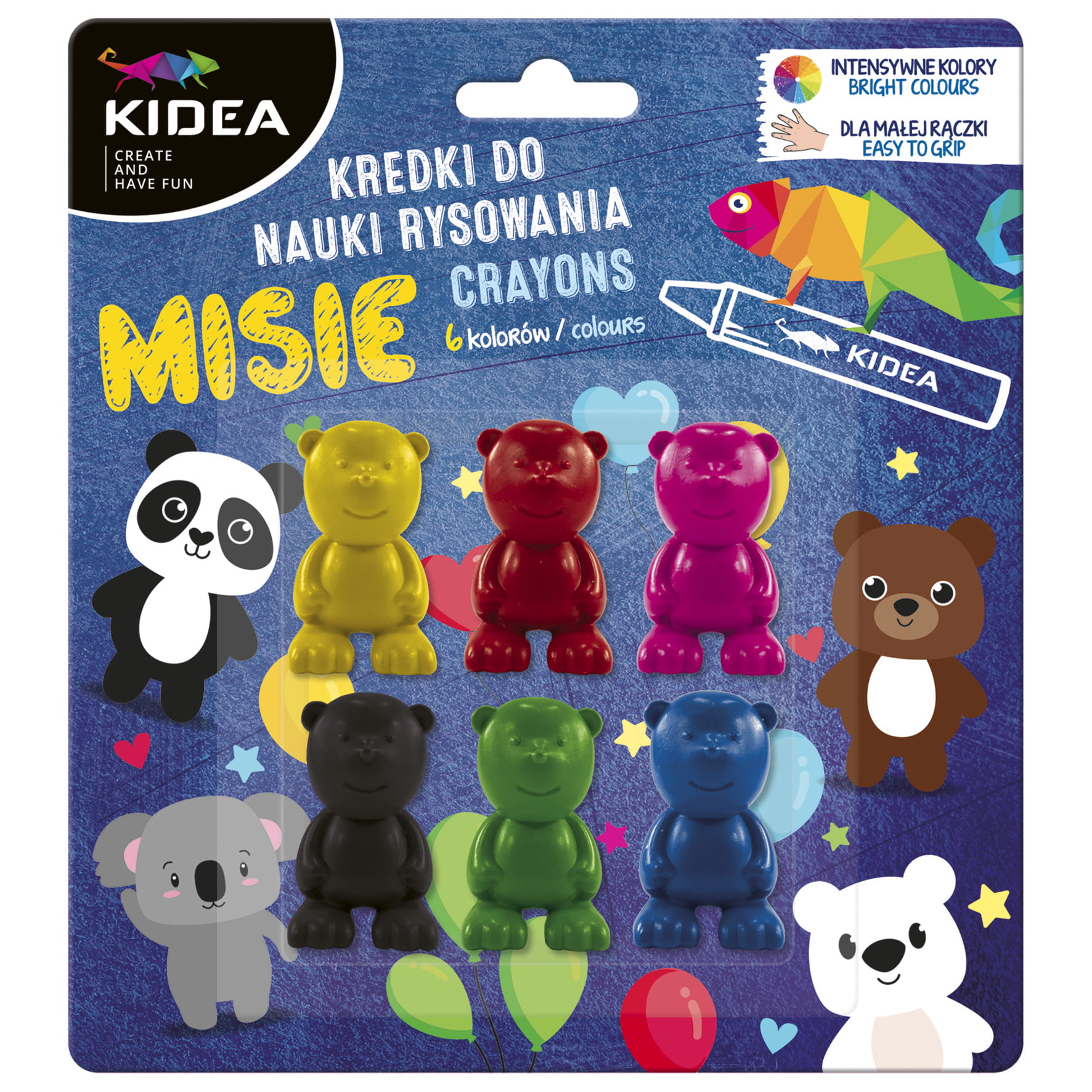 Levně Kidea, KMNR6KKA, sada olejových pastelů/voskovek pro nejmenší děti, medvídci, 6 ks