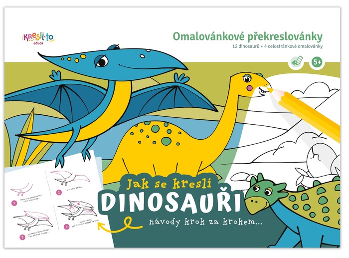 Levně Kresli.to, 101220, překreslovánky/omalovánky, Jak se kreslí dinosauři