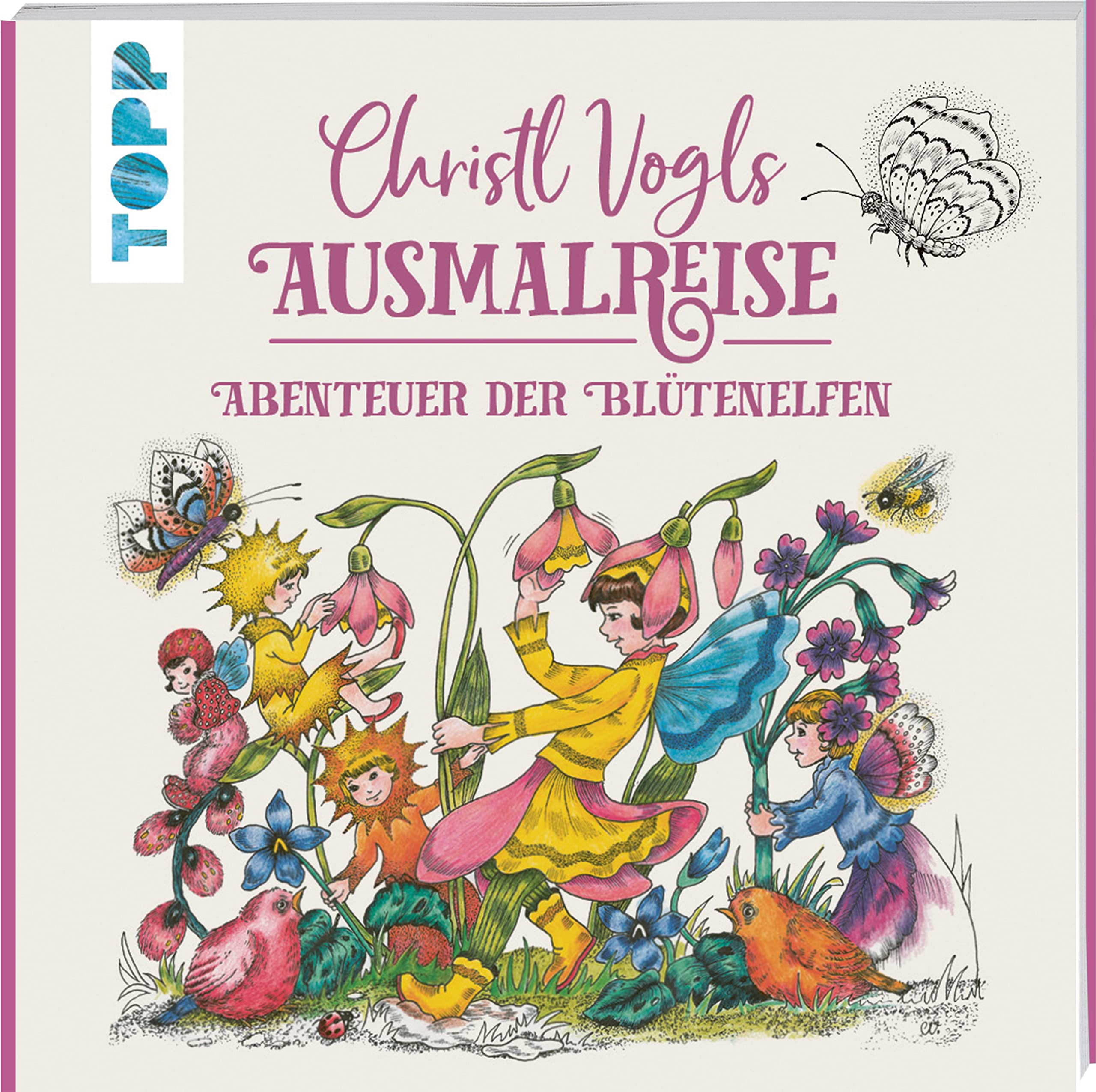 Levně Christl Vogls Ausmalreise - Abenteuer der Blütenelfen, antistresové omalovánky, Christl Vogl