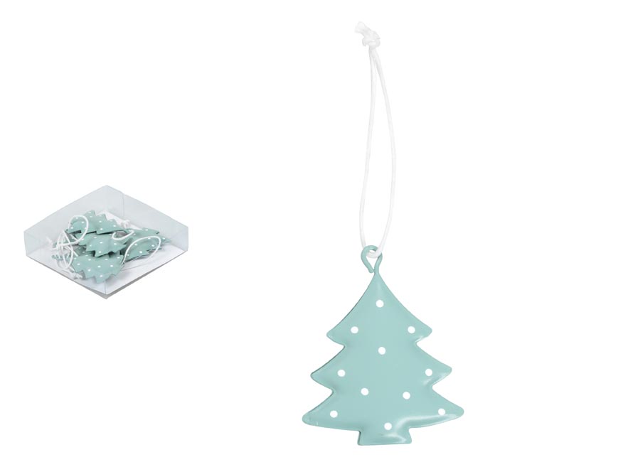 Levně MFP, 8886151, vánoční dekorace, závěs, barevný kovový stromek, 6 ks