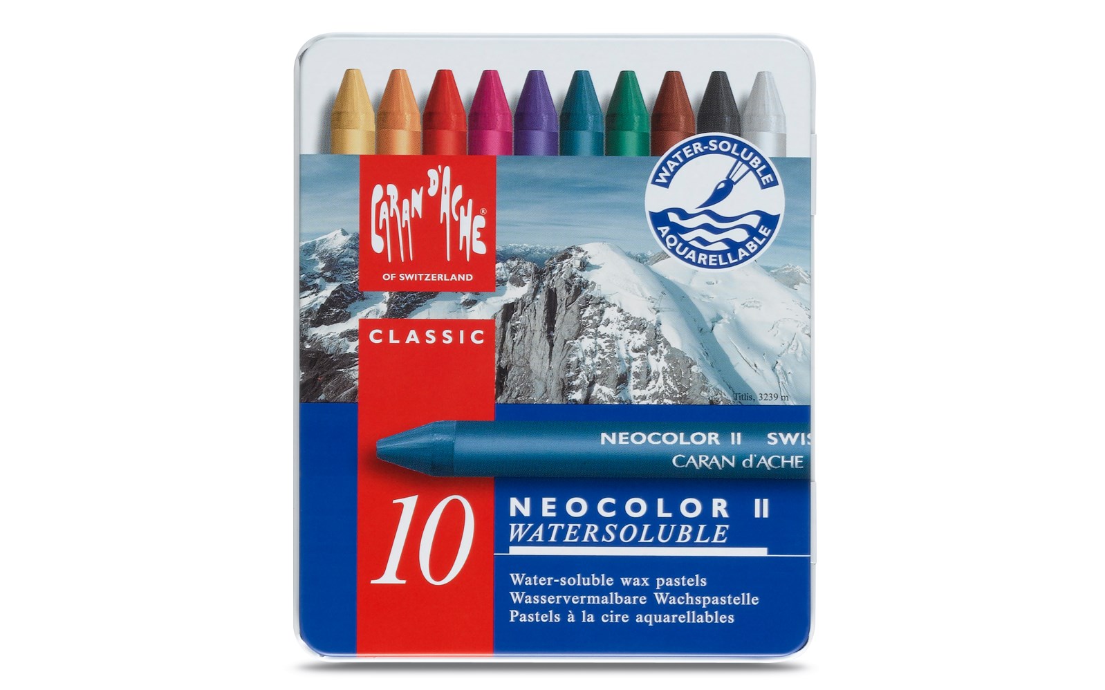 Caran d´Ache, 7500.310, Neocolor II., akvarelové, olejové pastely, 10 ks