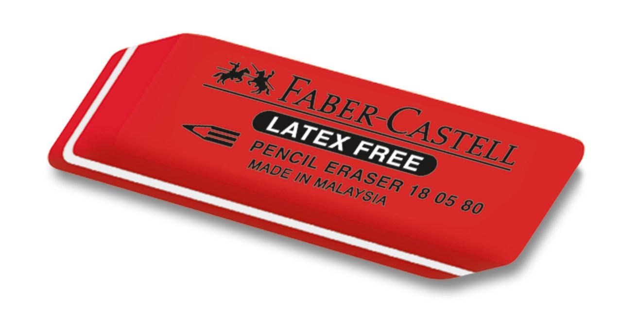 Levně Faber-Castell, 180580, pryž Latex free, přírodní, červená