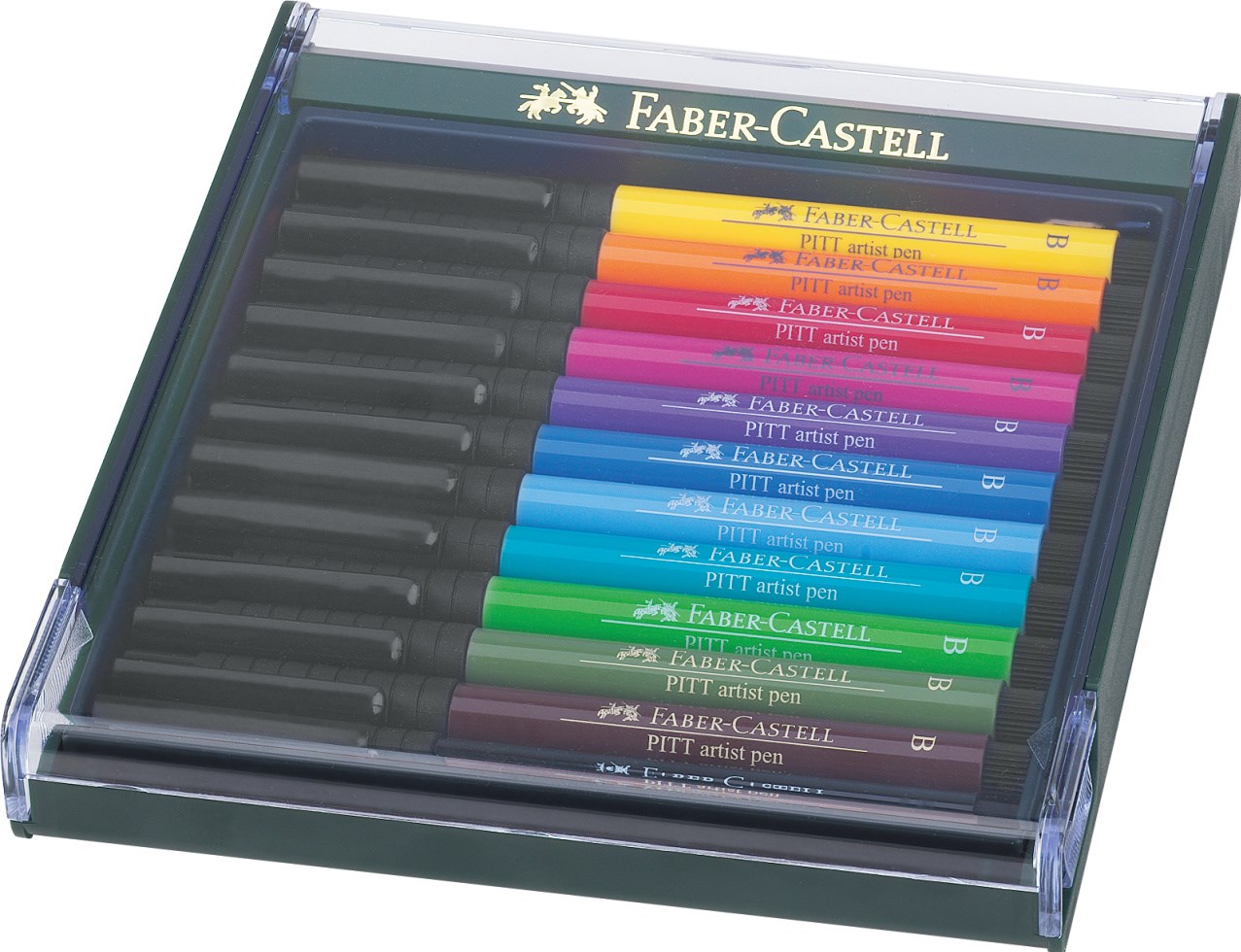 Faber-Castell, 267421, PITT artist pen, brush popisovače, základní odstíny, 12 ks