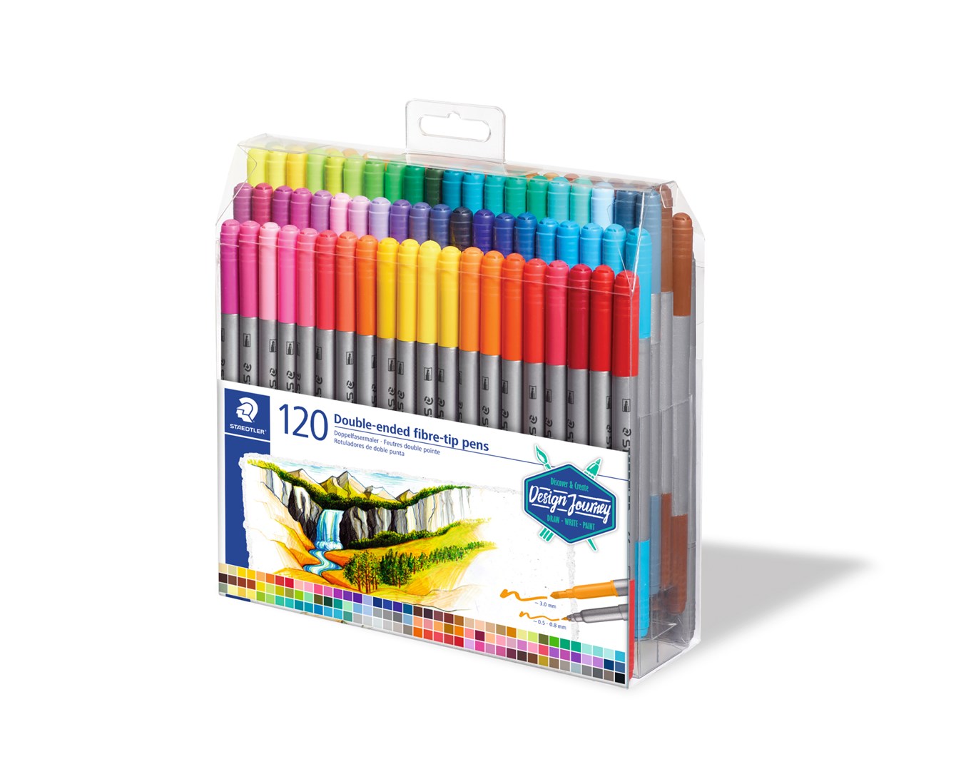 Levně Staedtler, 3200 TB120, Design Journey, Double - ended, oboustranné popisovače, 120 ks