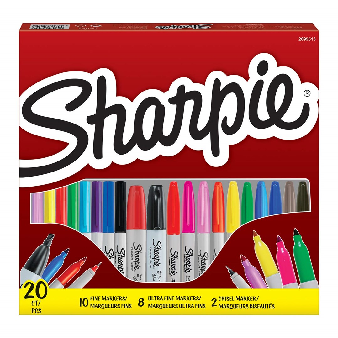 Levně Sharpie, 2079809, umělecké fixy z USA, Combo pack, různé hroty, 20 ks