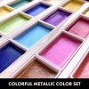 Kuretake, ‎Gansai Tambi Metallic, akvarelové barvy v pánvičkách, metalické, 24 odstínů