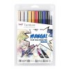Tombow, ABT-10C-MA, długopis ABT Dual Brush, dwustronne markery, zestaw Manga Shonen, 10 szt.