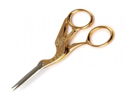 Nůžky "čáp" - zlaté - 9 cm