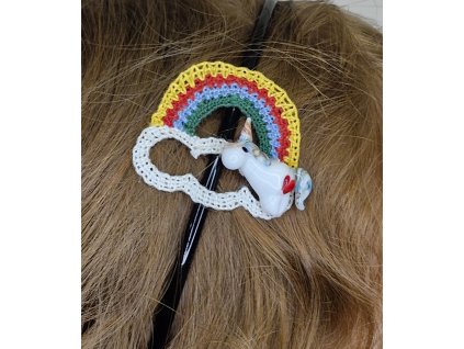Čelenka - jednorožec s duhou