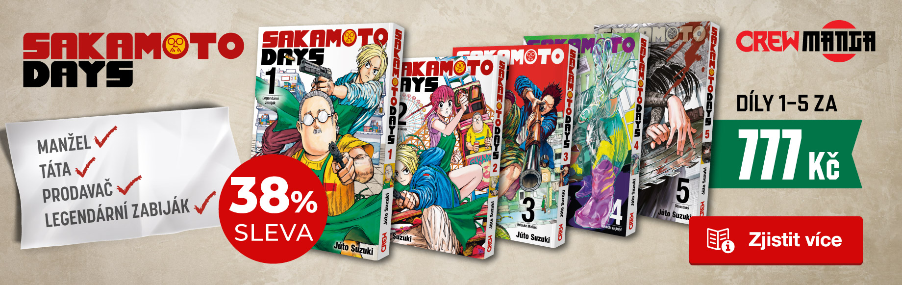 Speciální balíček: Prvních pět dílů manga série Sakamoto Days!