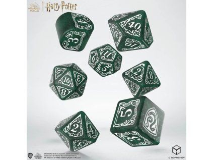 harry potter slytherin modern dice set green1